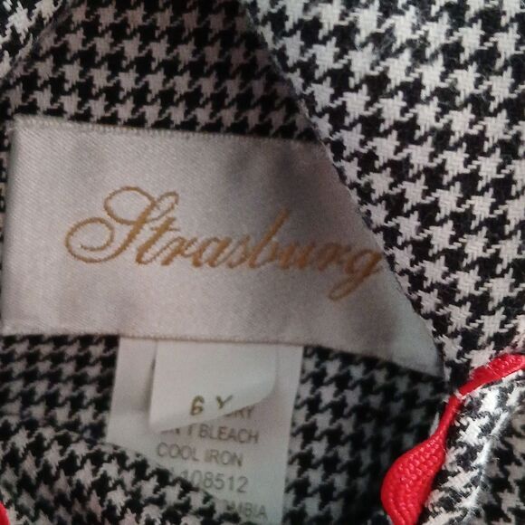 Strasburg Houndstooth reversible Halloween , red trim pocket dress Sz 6 NWOT - Picture 8 of 8